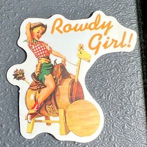 ROWDY Sexy Pinup Gorgeous Sticker Retro Vintage BomberGirl Ace Pilot